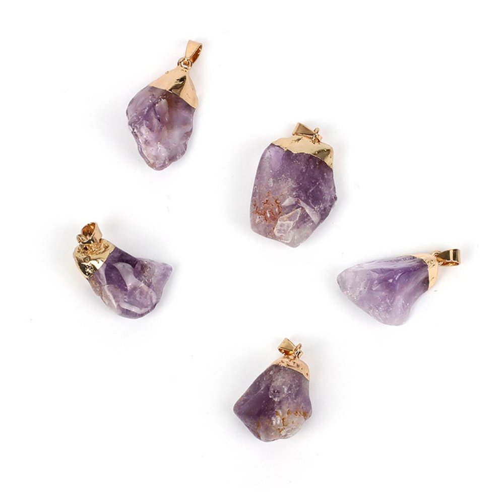 Amethyst Purple Crystal Pendant Necklace - Picture 4 of 12